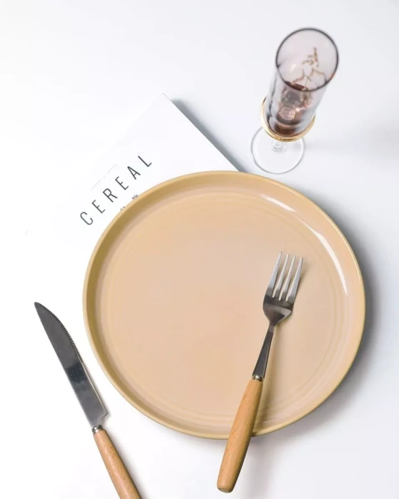 Набор глиняных тарелок Arya Stoneware 4 ед Желтый