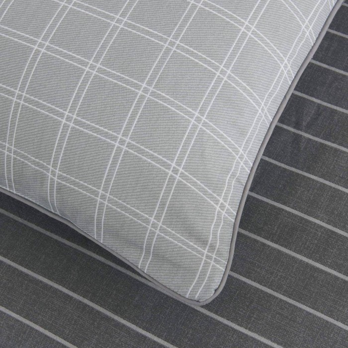 Верон (серый) Комплект постельного белья сатин Евро 4н