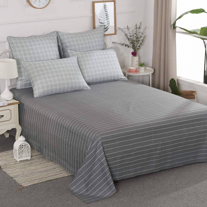 Верон (серый) Комплект постельного белья сатин Евро 4н