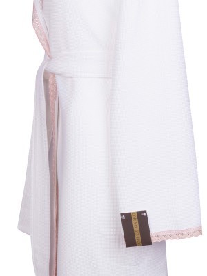 Селеста (белый) XL Халат вафельный с капюшоном