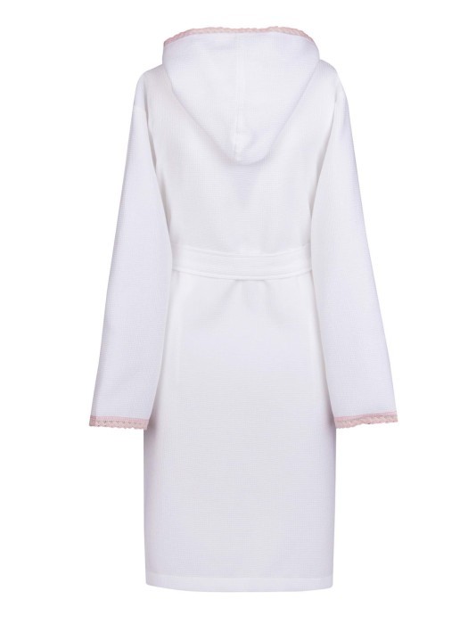 Селеста (белый) XL Халат вафельный с капюшоном