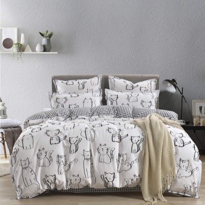 Китти (белый) Комплект постельного белья сатин Евро 4н