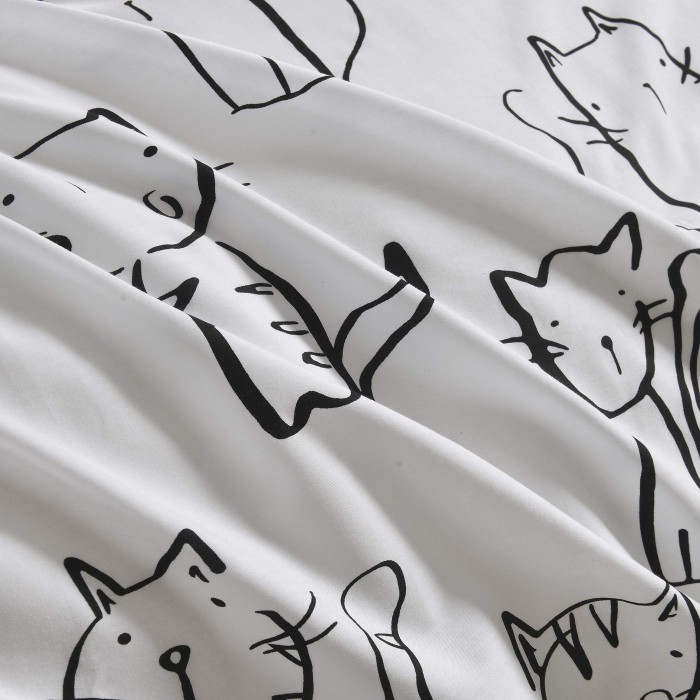 Китти (белый) Комплект постельного белья сатин Евро 4н