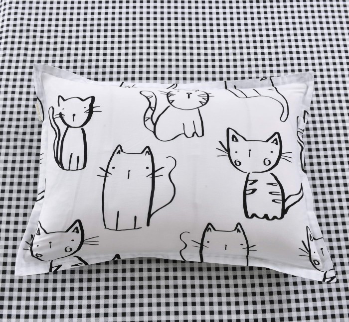 Китти (белый) Комплект постельного белья сатин Евро 4н