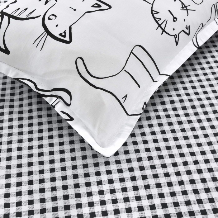 Китти (белый) Комплект постельного белья сатин Евро 4н