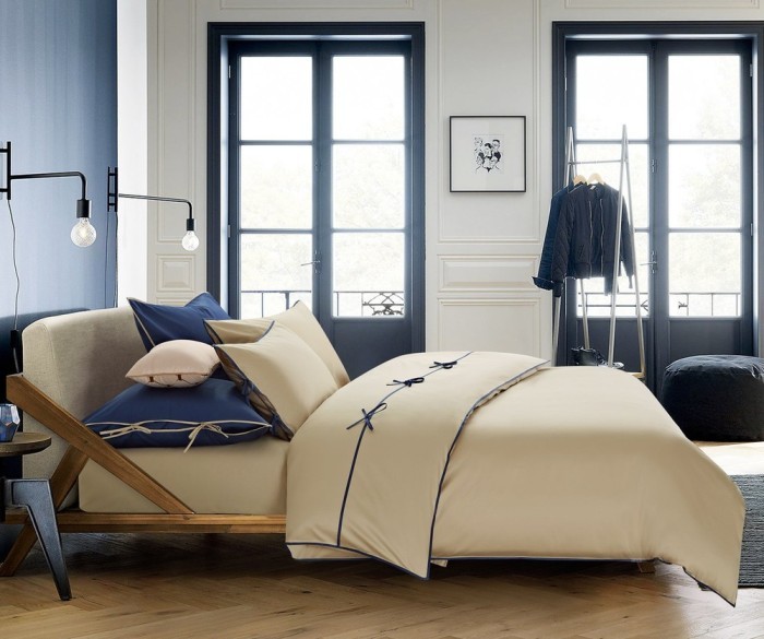 Наволочка Sharmes "Luca" Серо-бежевый/Темно-синий 70х70