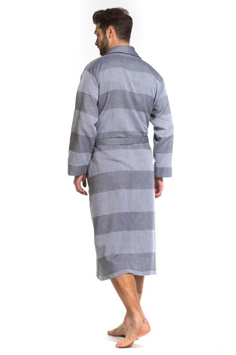 Легкий мужской халат из органического хлопка Pur Organique (PM France 417) серый