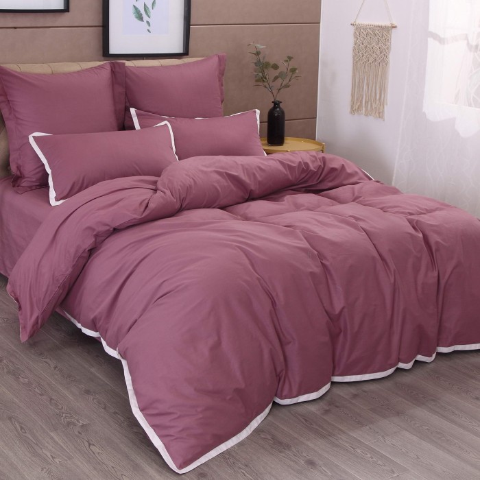 Джоконда (марсала) Евро Комплект постельного белья сатин