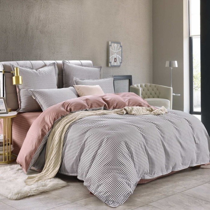 Диксан (пепел роза) Комплект постельного белья сатин Евро 4н