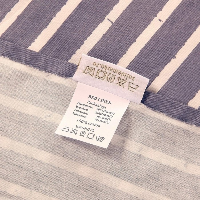 Дэнни-полоса (светлый) Комплект постельного белья сатин Евро 4н