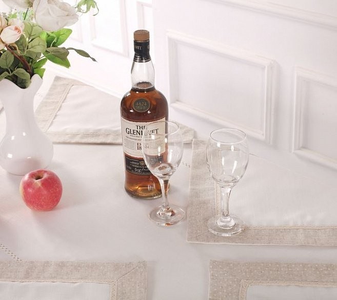 Салфетки Лен Бурже молоко 40х40см