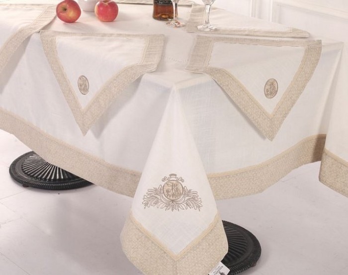 Салфетки Лен Бурже молоко 40х40см