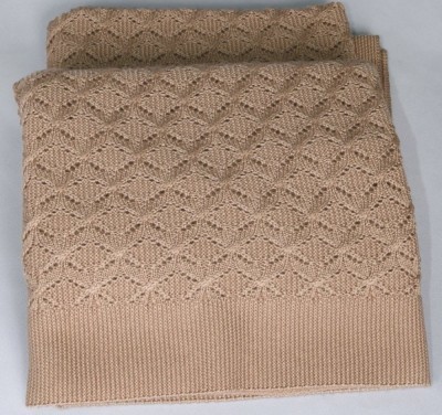 Плед вязанный Елочка бежевый 150x200