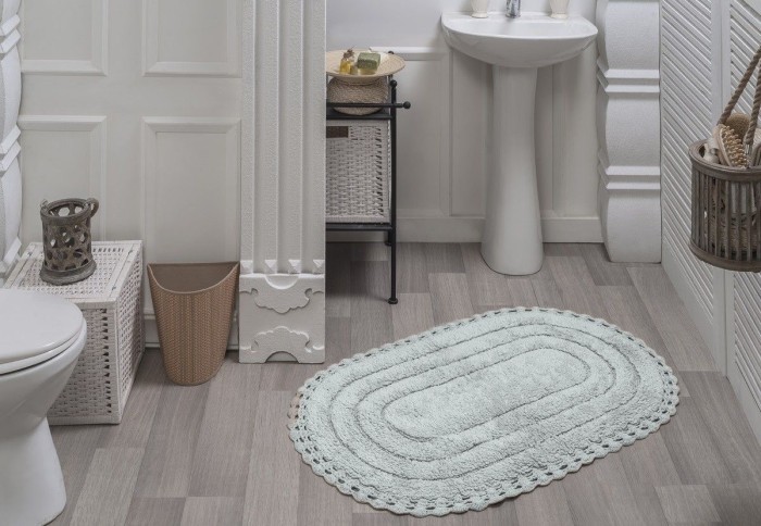 YANA (ментол) Коврик для ванной кружевной 60х100