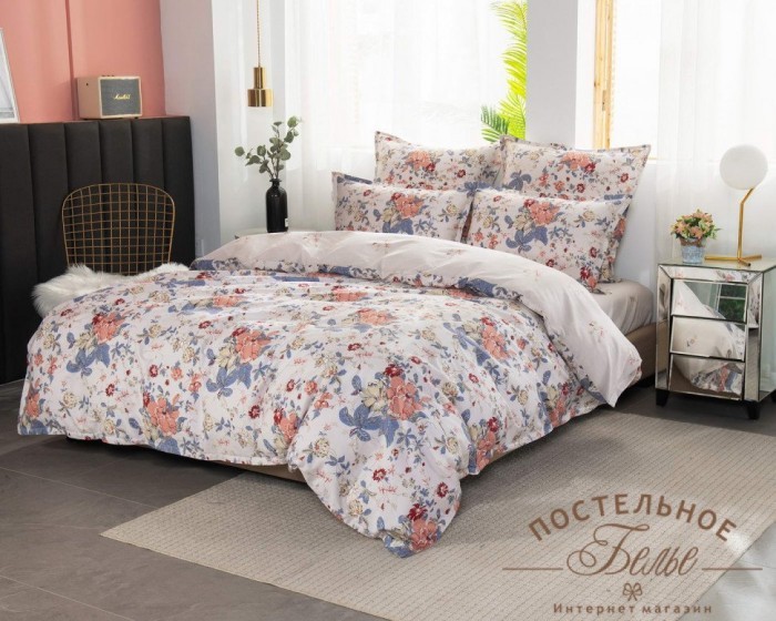 Эрин кремовый Комплект постельного белья сатин Евро 4н