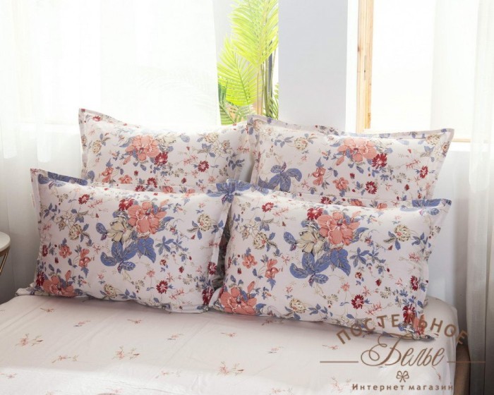 Эрин кремовый Комплект постельного белья сатин Евро 4н