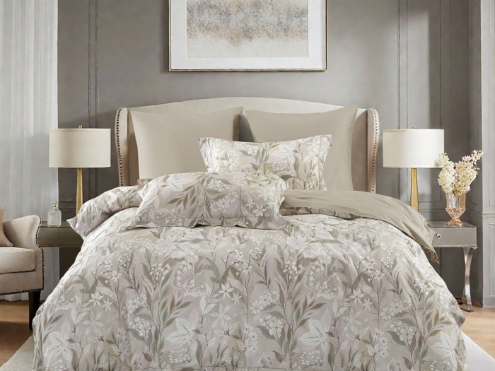 Комплект постельного белья Евро, сатин с лазерной печатью 2338-6