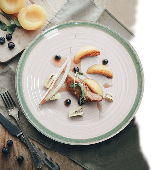 Набор тарелок Arya White Stoneware 4 ед Зеленый