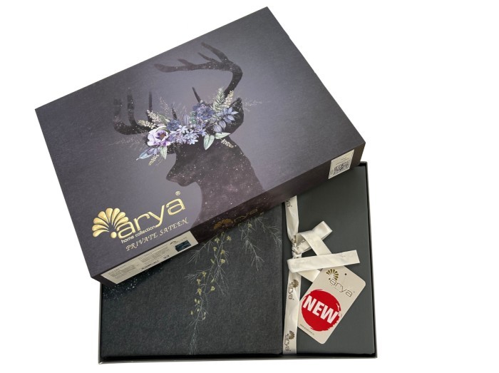 Постельное белье Arya Digital Сатин евро 200x220 Deer Серый