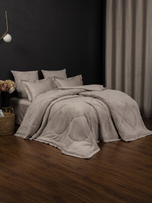 Комплекты для сна Lindor Fluffy (платина беж) Egyptian Cotton Семейный