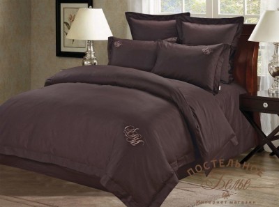 Джонатан (шоколад) Комплект постельного белья сатин Евро 4н