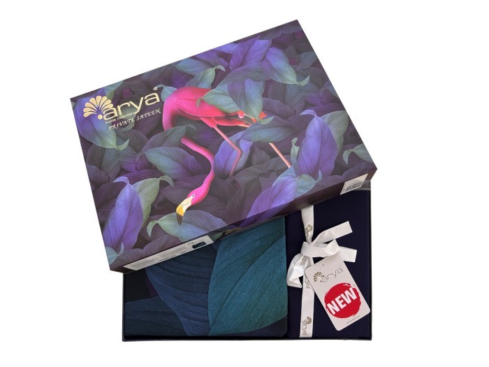 Постельное белье Arya Digital Сатин евро 200x220 Flamingo Зеленый