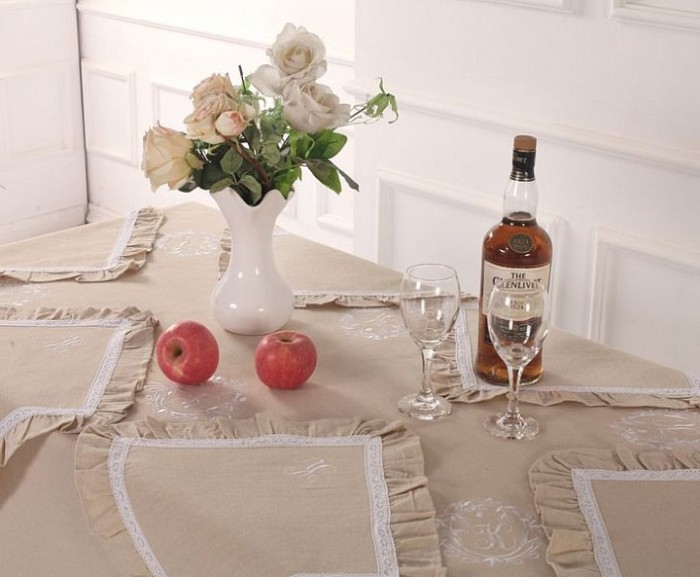 Салфетки Лен Флер-де-лис молоко/бежевый 40х40 см