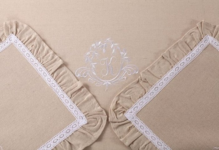 Салфетки Лен Флер-де-лис молоко/бежевый 40х40 см