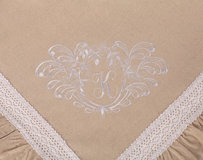 Салфетки Лен Флер-де-лис молоко/бежевый 40х40 см