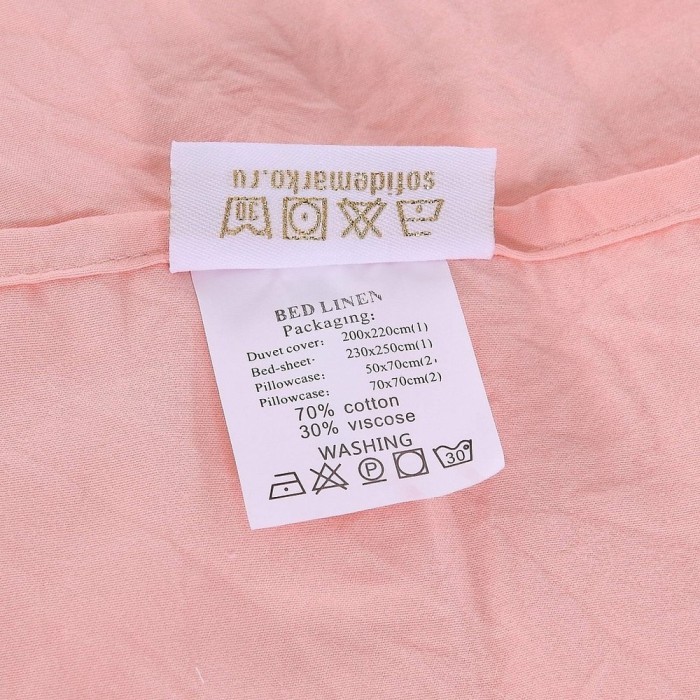 Мираж (персик) Комплект постельного белья жатка Евро 4н