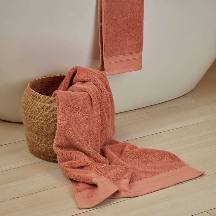 Набор из 2-х махровых полотенец Шанти для рук (41х76) и банное (76х142) (терракотовый)