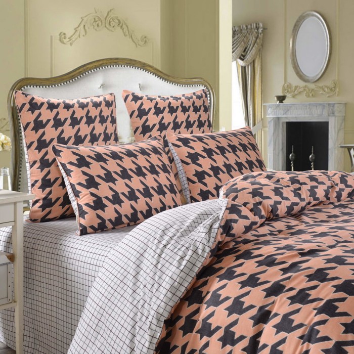 Пикасо (персик) Комплект постельного белья сатин Евро 4н