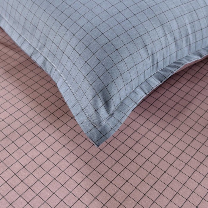 Диксан (голубой) Комплект постельного белья сатин Евро 4н