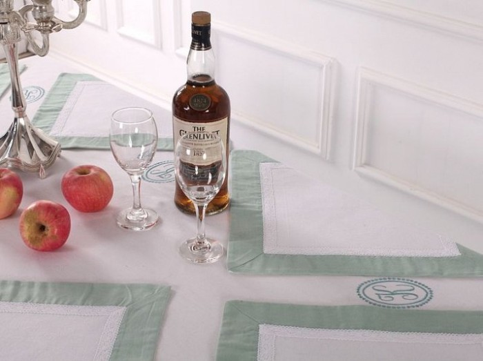 Салфетки Лен Бурже мави 40х40см