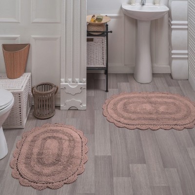 DIANA (пудра) Набор ков. для ванной кружевной 50х80 и 45х60