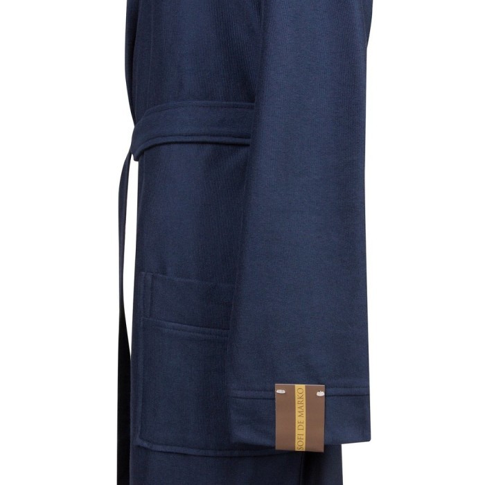 Марвин (синий) XL Мужской Халат с капюшоном