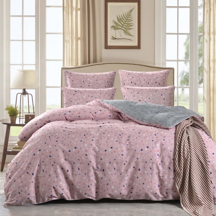 Гелия (розовая) Комплект постельного белья сатин Евро 4н