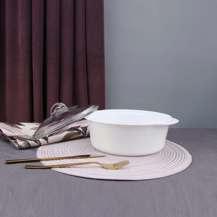 Кастрюля Arya из опалового стекла Sophie Белый