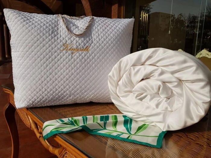 Одеяло Elisabette PREMIUM Kingsilk всесезонное шелковое P-AA-160-1-Bel белое