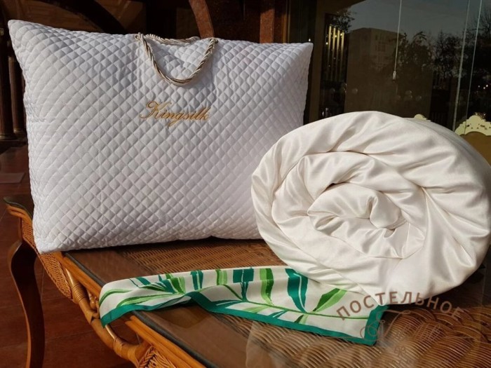 Одеяло Elisabette PREMIUM Kingsilk всесезонное шелковое P-AA-160-1-Bel белое