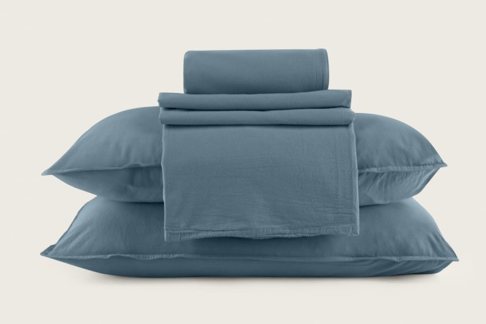 Постельное Белье Arya Natural Stone Washed из сатина 200x220 Синий