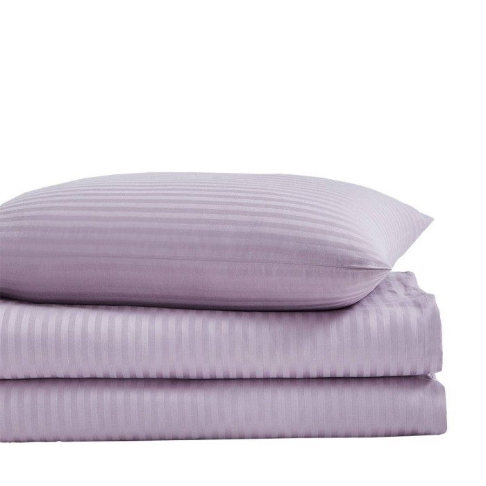 Пододеяльник Arya Полосатый Сатин 200X220 Otel Лиловый