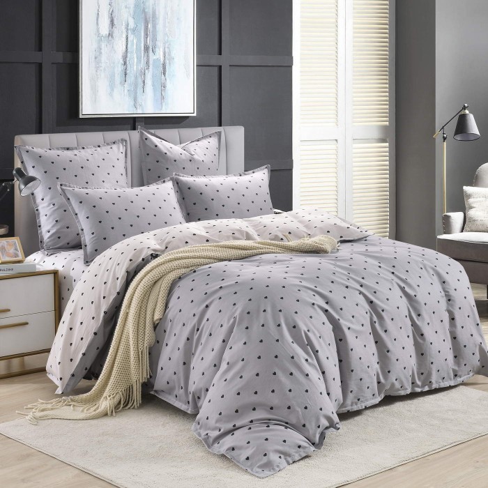 Лайки (серый) Комплект постельного белья сатин 1.6