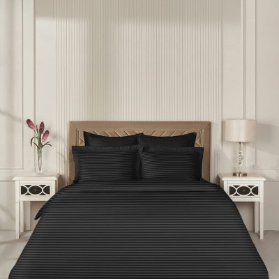 Постельное белье Arya Vip из Страйп Сатина 2 Сп. 200x220 Черный
