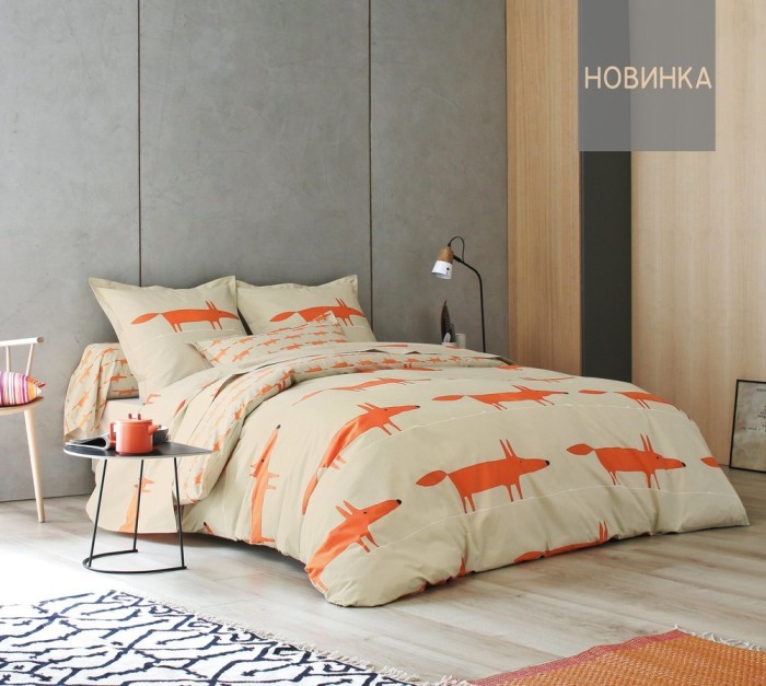 Постельное бельё Scion «Mr. Fox orange» 2-х спальный (евро)