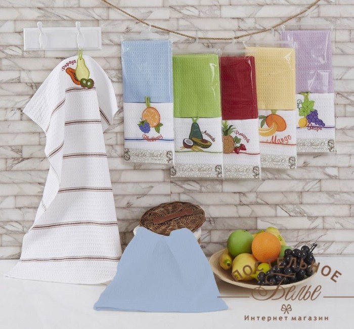 LISA (голубая) Салфетки Вафельные 45х70 (2шт)