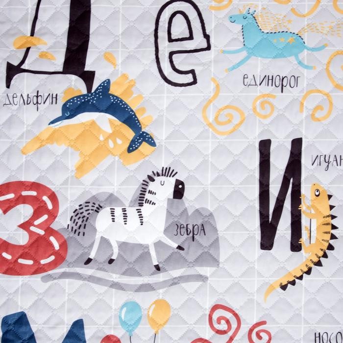 Покрывало "Этель" 1,5 сп Алфавит, 145*210 см, микрофибра