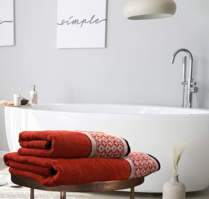 Полотенце велюровое Arya Laura 70x140 Кирпичный