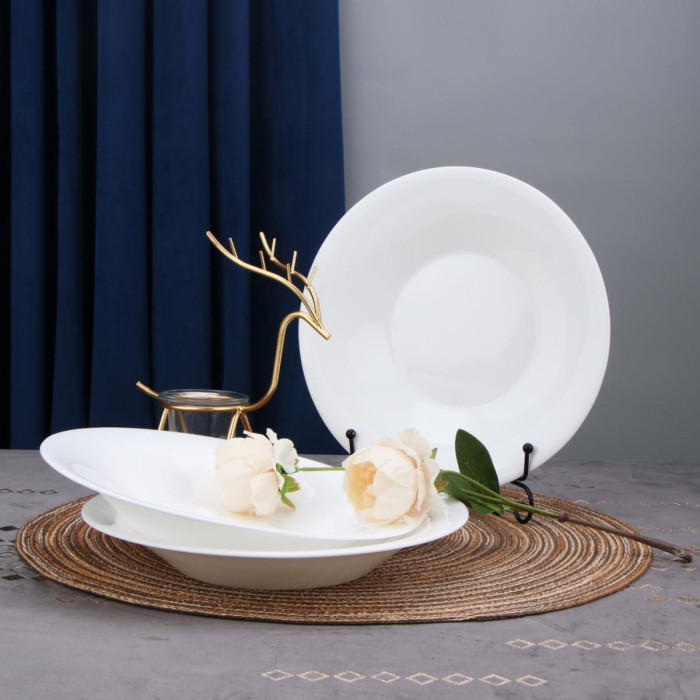 Набор глубоких тарелок Arya из опалового стекла 6 ед Globe Белый