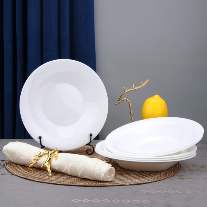 Набор глубоких тарелок Arya из опалового стекла 6 ед Globe Белый